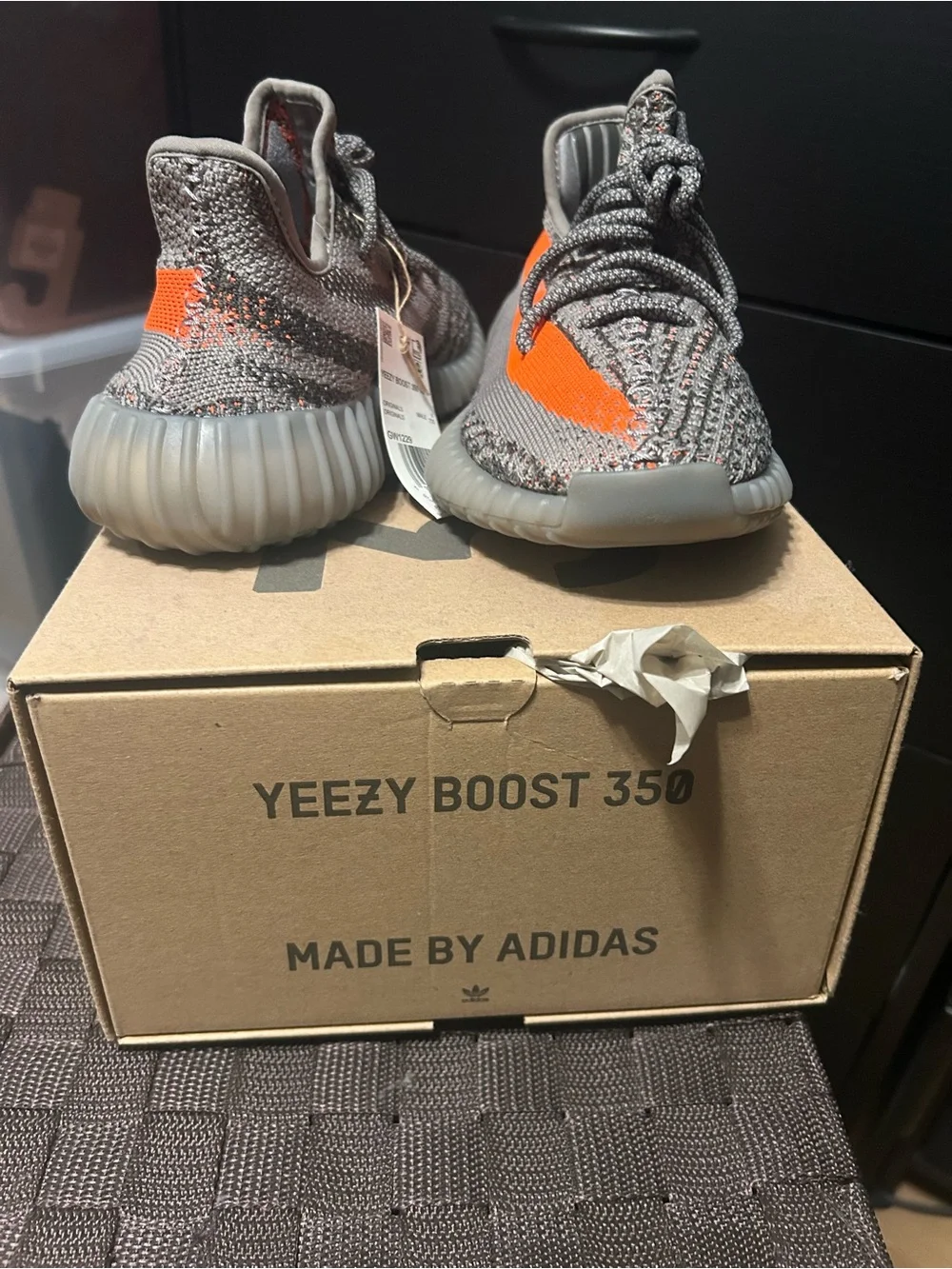 adidas Yeezy Boost 350 V2 Men’s Sneakers - Grey and Orange